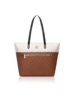 Lavie Signature - Colour block New York Tote Bag -Tan (Large)