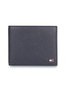 Tommy Hilfiger - Stefano Mens Leather Passcase Wallet Print Navy