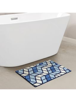 OBSESSIONS - Super Absorbent Anti-Skid Polyester Bath Mat Blue