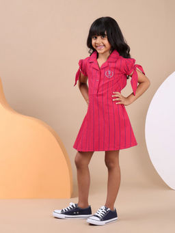 U.S. POLO ASSN. - Girls Vertical Stripe Cotton Dress