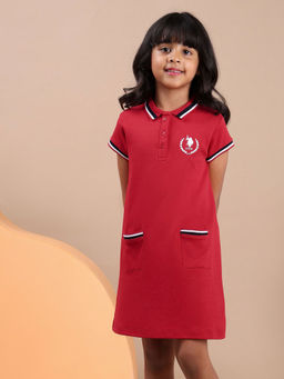 U.S. POLO ASSN. - Girls Polo Collar Cotton Dress