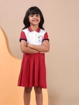 U.S. POLO ASSN. - Girls Knife Pleat Cotton Dress