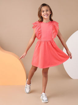 U.S. POLO ASSN. - Girls Schiffli Fit and Flare Dress