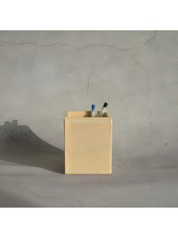 STOR - Sand Beige Pu Leather Stationary Holder