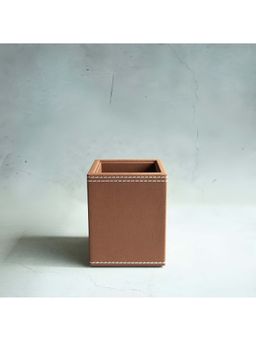 STOR - Umer Brown Pu Leather Stationary Holder