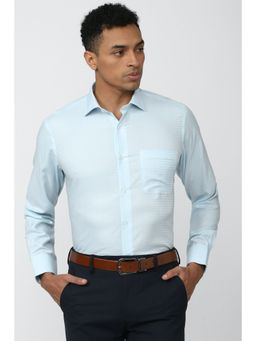 Van Heusen - Men Blue Regular Fit Print Full Sleeves Formal Shirt