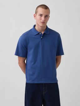 GAP - Blue Polo Neck Relaxed Polo T-Shirt