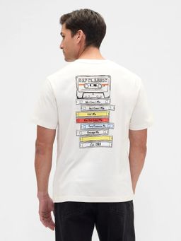 GAP - White Graphic Print Crew Neck T-Shirt