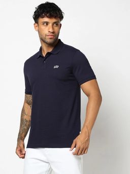 GAP - Navy Blue Slim Polo Neck T-Shirt