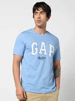 GAP - Blue Logo Print Slim Crew Neck T-Shirt