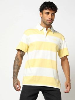 GAP - Yellow Horizontal Stripes Polo Neck Polo T-Shirt