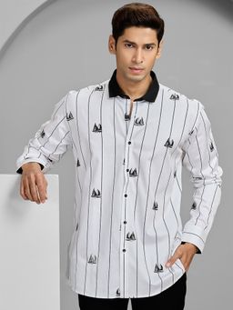 Albino - White Cotton Casual Full Sleeves Shirt