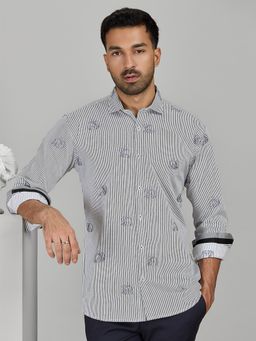 Albino - Grey Cotton Casual Full Sleeves Shirt