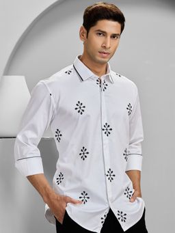 Albino - White Cotton Casual Full Sleeves Shirt