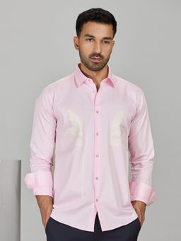 Albino - Pink Cotton Casual Full Sleeves Shirt