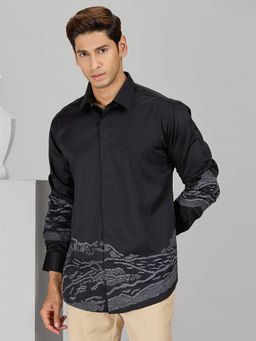 Albino - Black Cotton Casual Full Sleeves Shirt