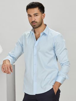 Albino - Blue Cotton Casual Full Sleeves Shirt