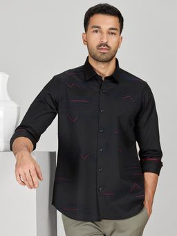 Albino - Black Cotton Casual Full Sleeves Shirt