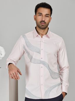 Albino - Pink Cotton Casual Full Sleeves Shirt