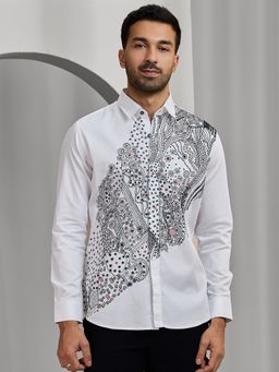 Albino - White Cotton Casual Full Sleeves Shirt