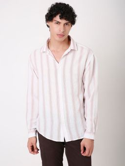 BLNK - Pink Casual Linen Blend Full Sleeves Shirt