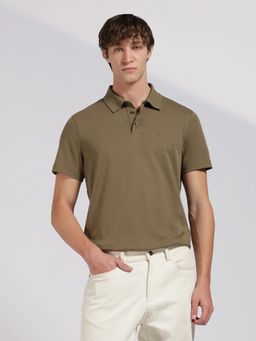 Calvin Klein - Jeans Olive Cotton Casual Polo T-Shirt