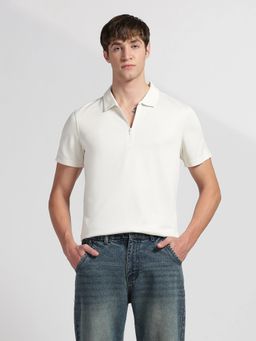 Calvin Klein - Jeans Off White Knitted Casual Polo T-Shirt