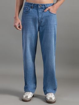 Club York - Blue Loose Fit Solid Denim Jeans