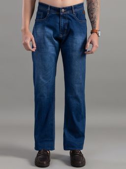 Club York - Blue Straight Fit Solid Denim Jeans