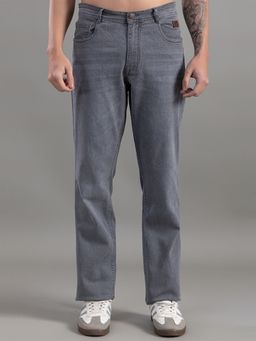 Club York - Grey Straight Fit Solid Denim Jeans