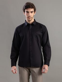 Club York - Black Casual Cotton Full Sleeves Shirt