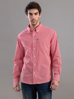 Club York - Red Casual Cotton Full Sleeves Shirt