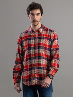 Club York - Red Casual Cotton Full Sleeves Shirt