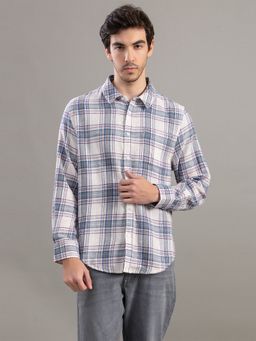 Club York - Off White Casual Cotton Full Sleeves Shirt