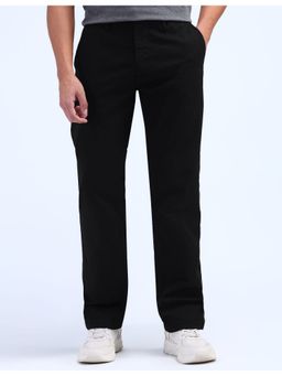 Flying Machine - Black Regular Fit Solid Trousers