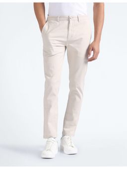 Flying Machine - Cream Slim Fit Twill Pant