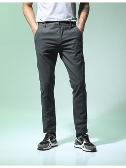 Flying Machine - Grey Dobby Solid Pant