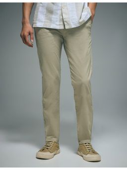 Flying Machine - Brown Twill Solid Pant