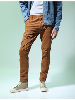 Flying Machine - Brown Slash Slim Tapered Fit Solid Pant