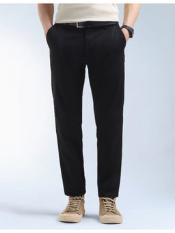 Flying Machine - Black Slash Slim Tapered Fit Mid Rise Trousers