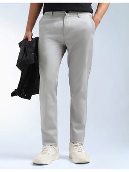 Flying Machine - Grey Slash Slim Tapered Fit Mid Rise Pant