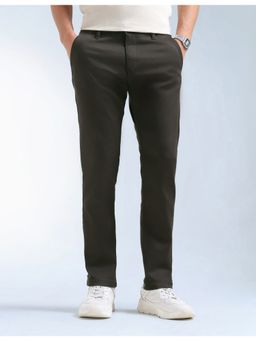 Flying Machine - Brown Slash Slim Tapered Fit Dobby Trousers