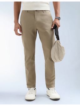 Flying Machine - Beige Slash Slim Tapered Fit Twill Pant