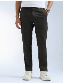 Flying Machine - Green Satin Slash Slim Tapered Fit Pant