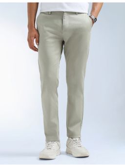 Flying Machine - Green Slash Slim Tapered Fit Satin Pant