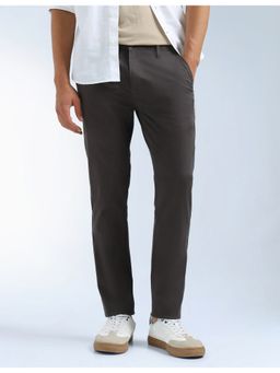 Flying Machine - Grey Slash Slim Tapered Fit Mid Rise Trousers