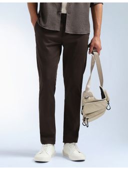 Flying Machine - Brown Slash Slim Tapered Fit Mid Rise Pant