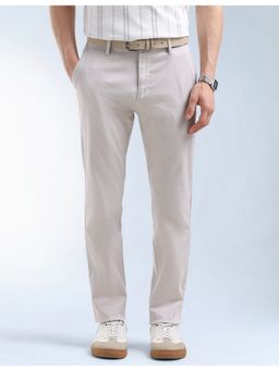 Flying Machine - Grey Slash Slim Tapered Fit Mid Rise Pant