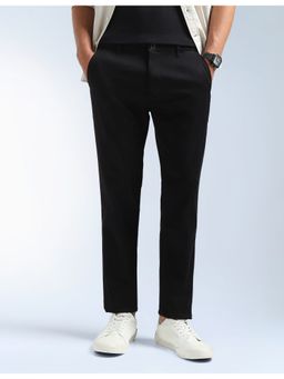 Flying Machine - Black Slash Slim Tapered Fit Satin Trousers