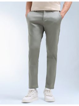 Flying Machine - Grey Mid Rise Slash Slim Tapered Fit Pant